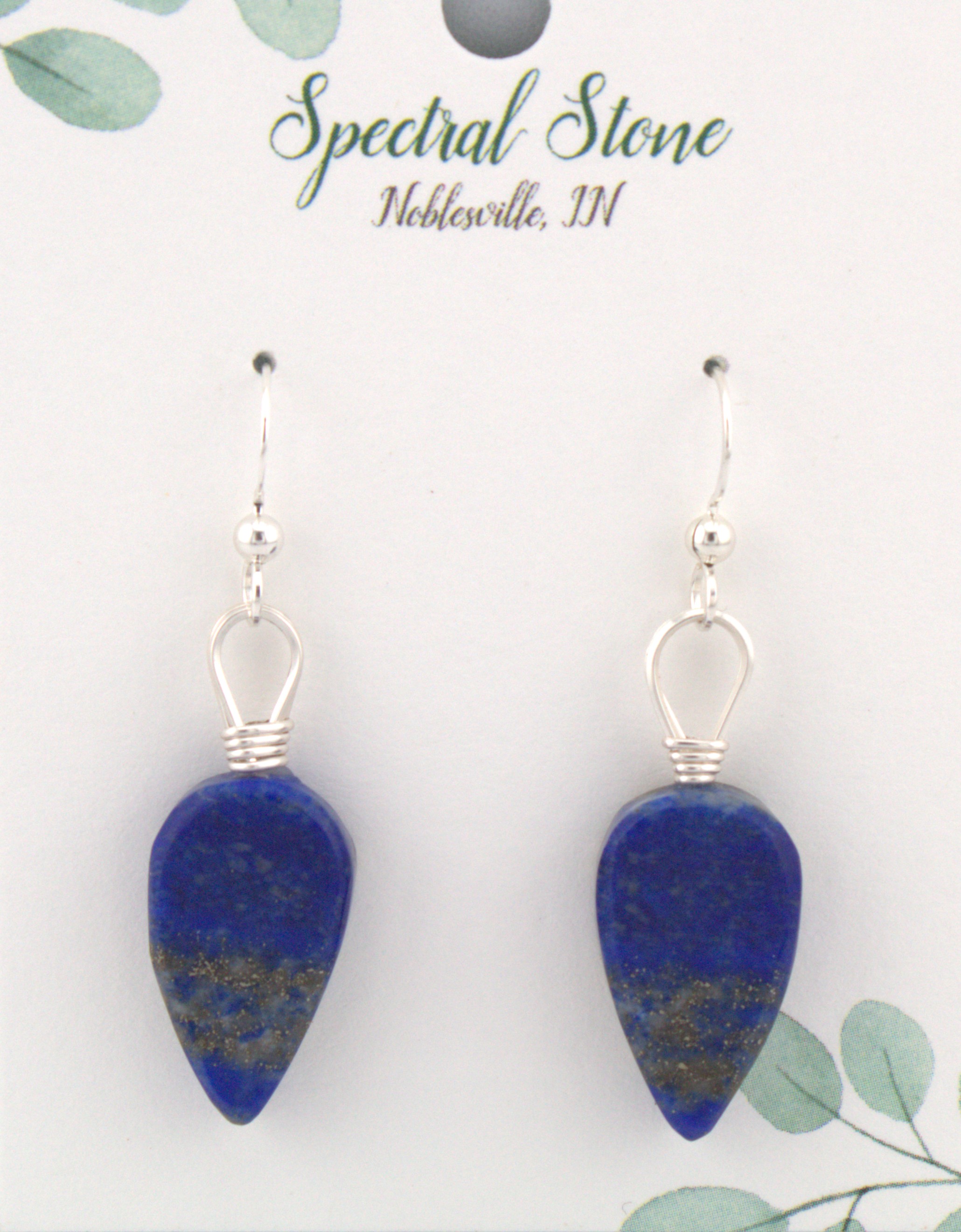 lapis lazuli earrings sterling silver