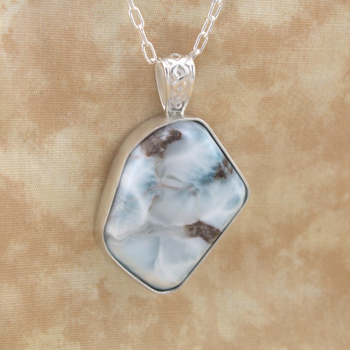 Larimar pendant in sterling silver