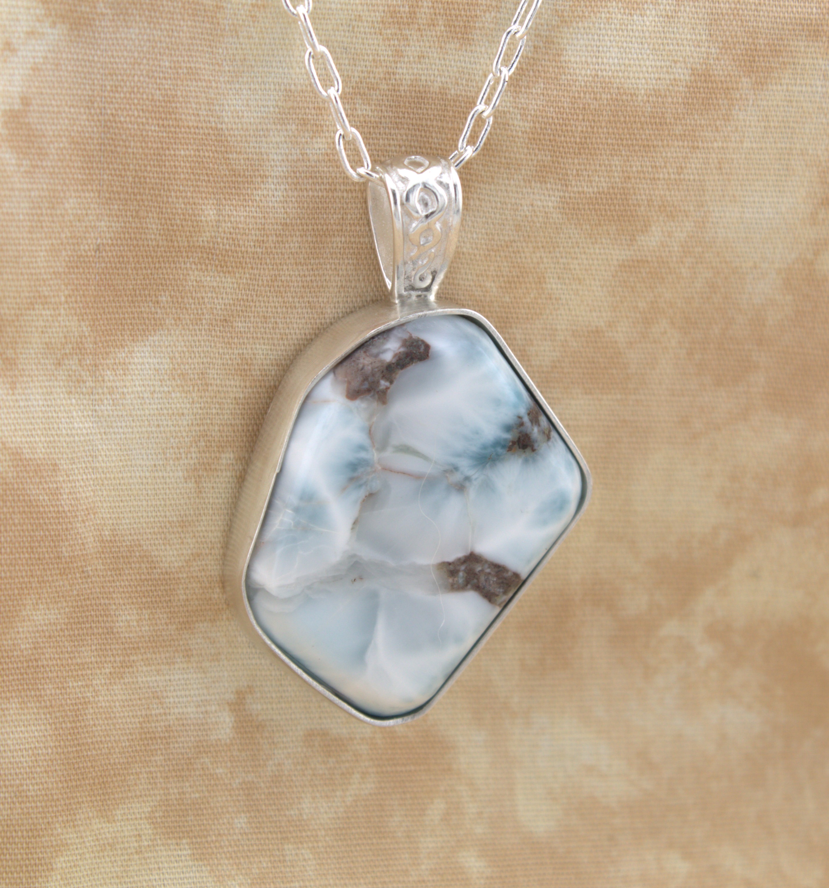 Larimar pendant in sterling silver