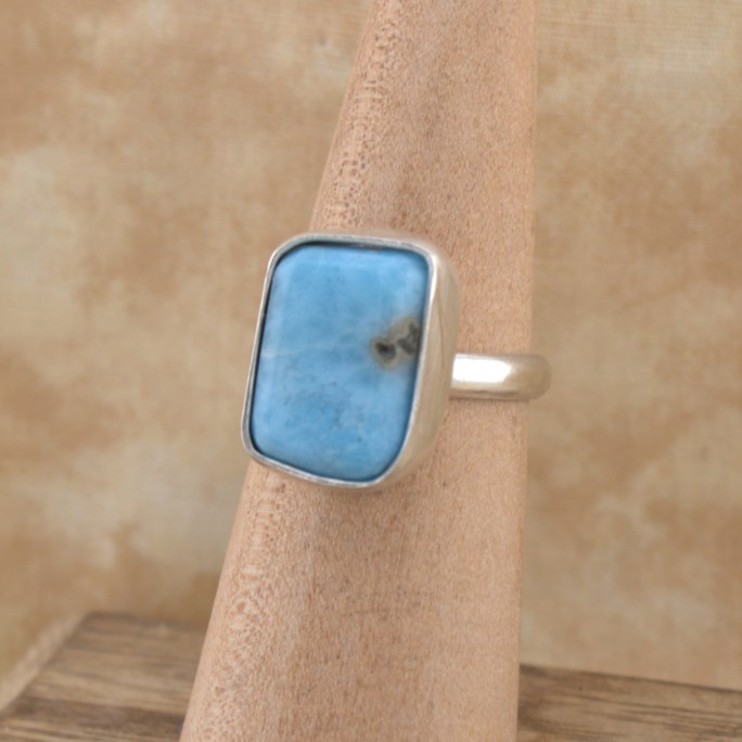 Larimar ring in sterling silver