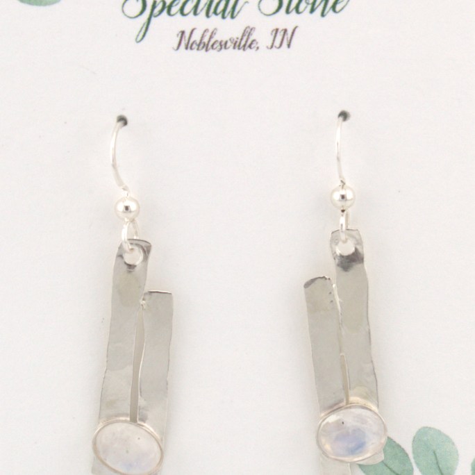 moonstone earrings in sterling silver