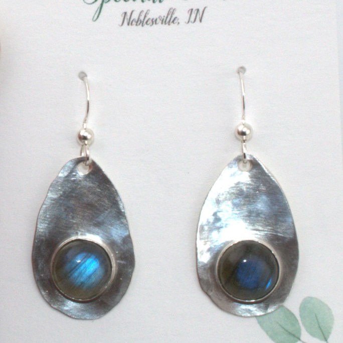 labradorite earrings in sterling silver