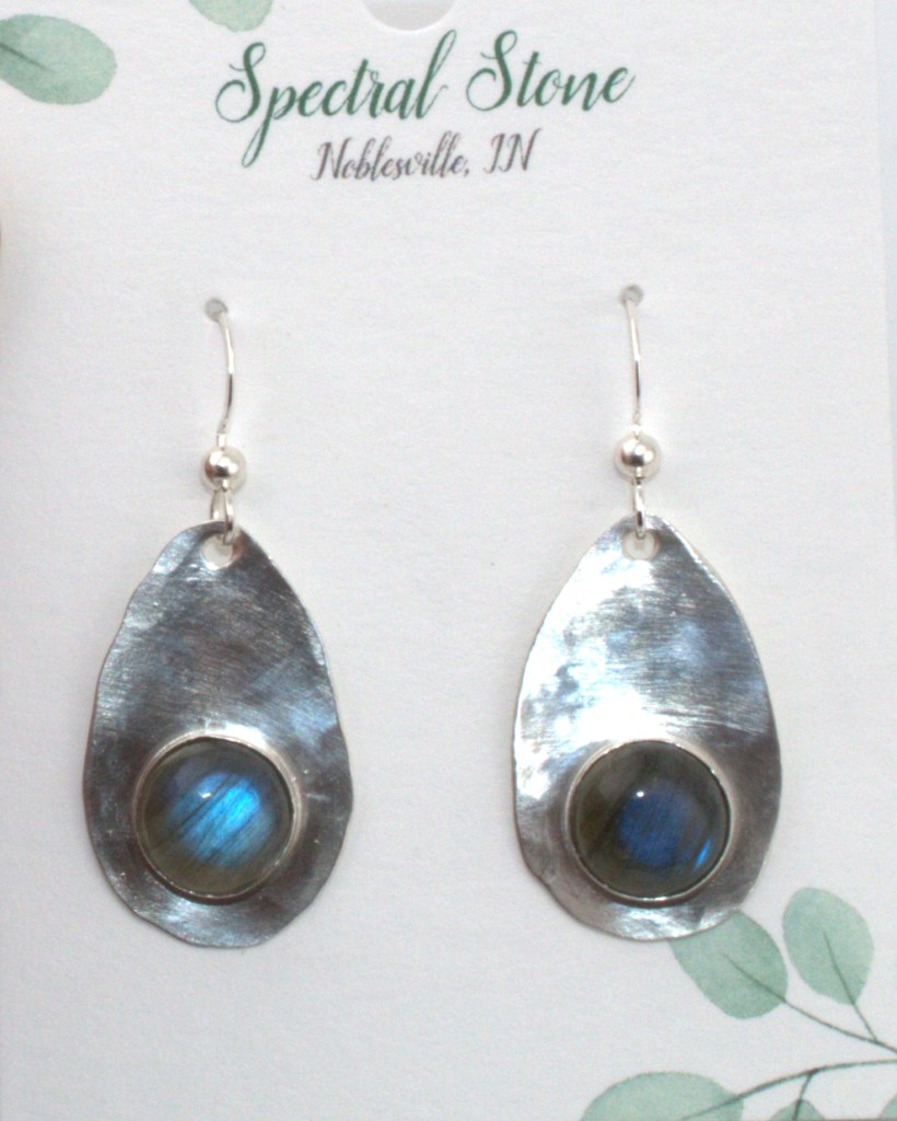 labradorite earrings in sterling silver