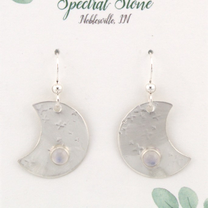 moonstone earrings in sterling silver