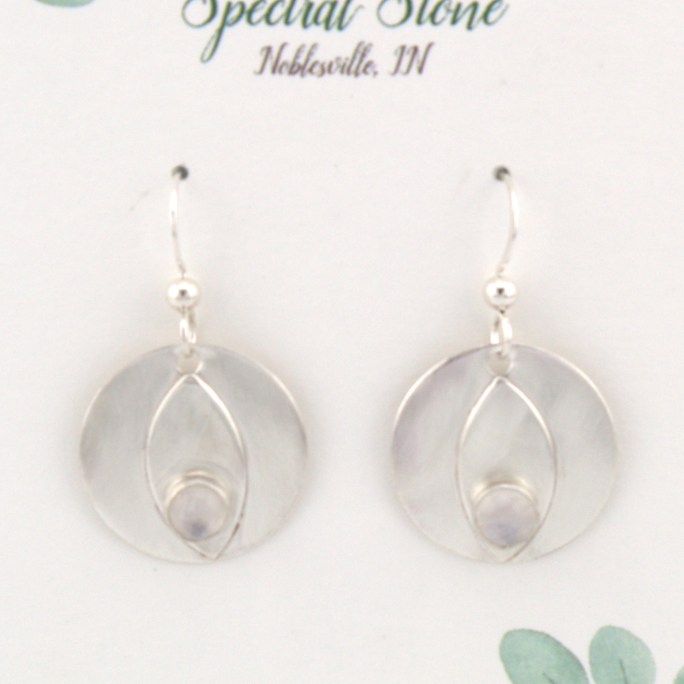moonstone earrings in sterling silver