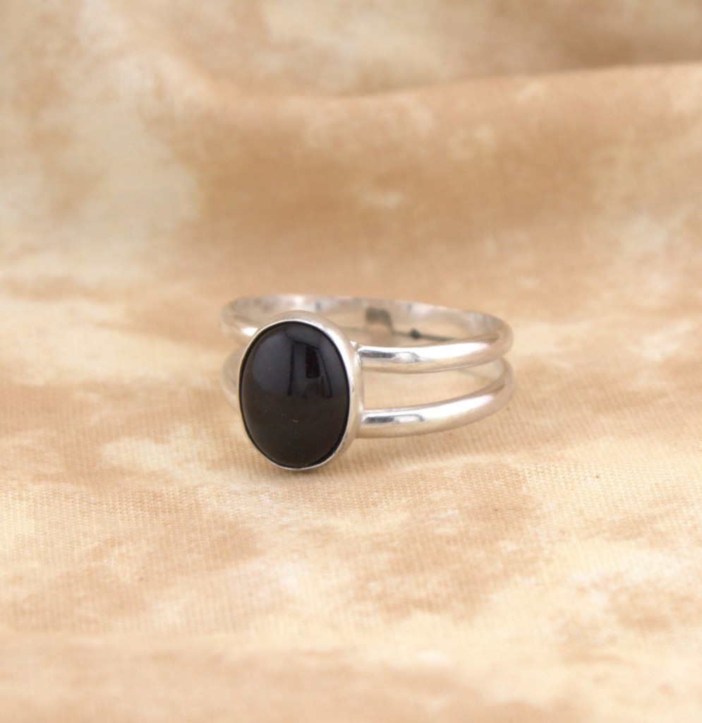 Black Onyx ring in sterling silver