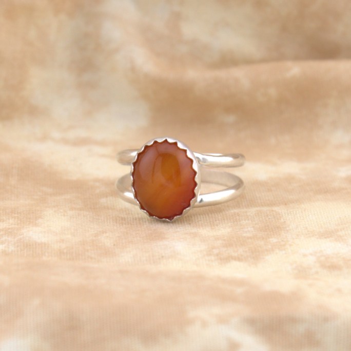 carnelian ring in sterling silver