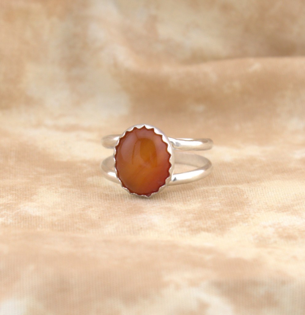 carnelian ring in sterling silver