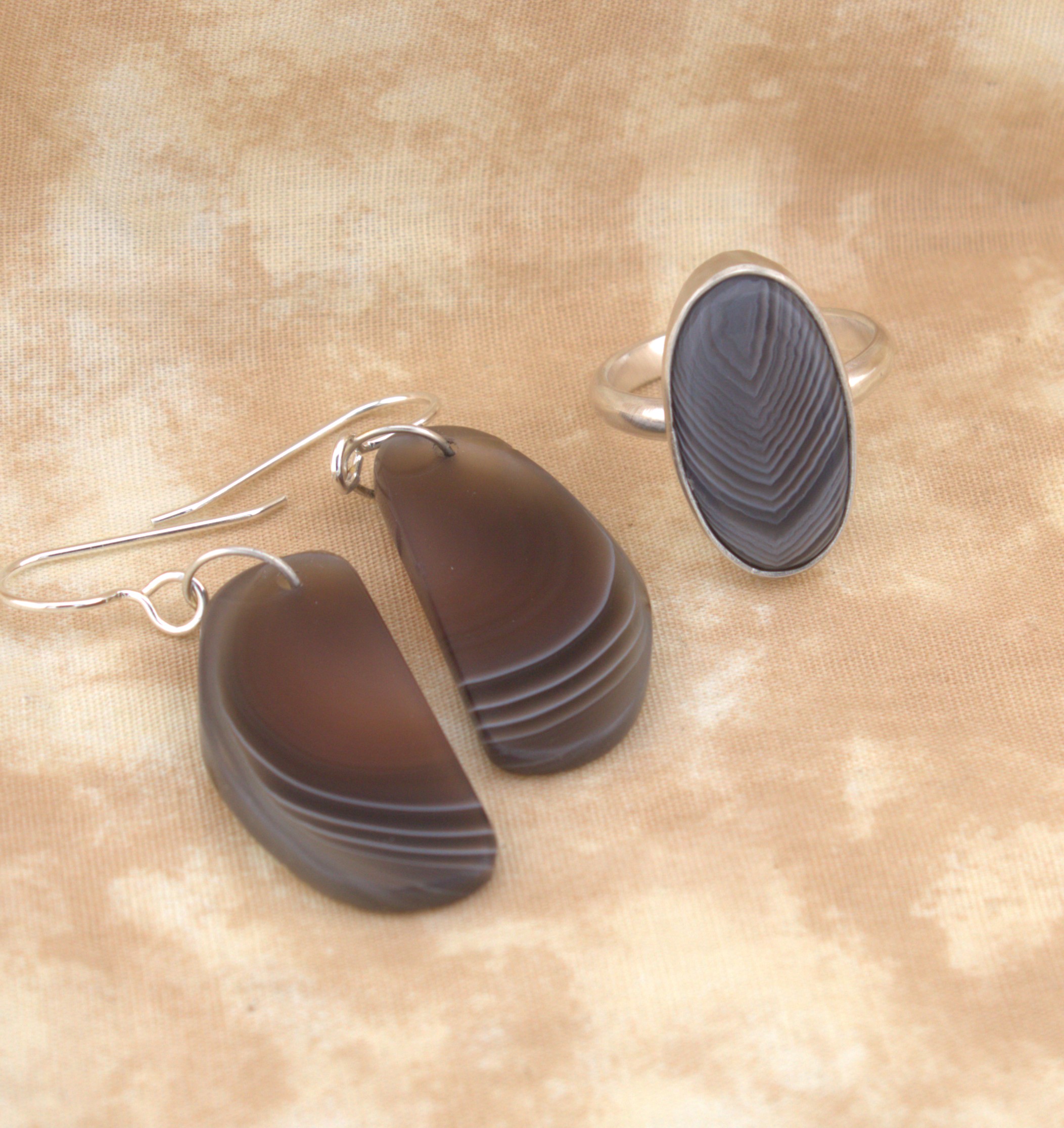 Botswana agate earrings in sterling silver