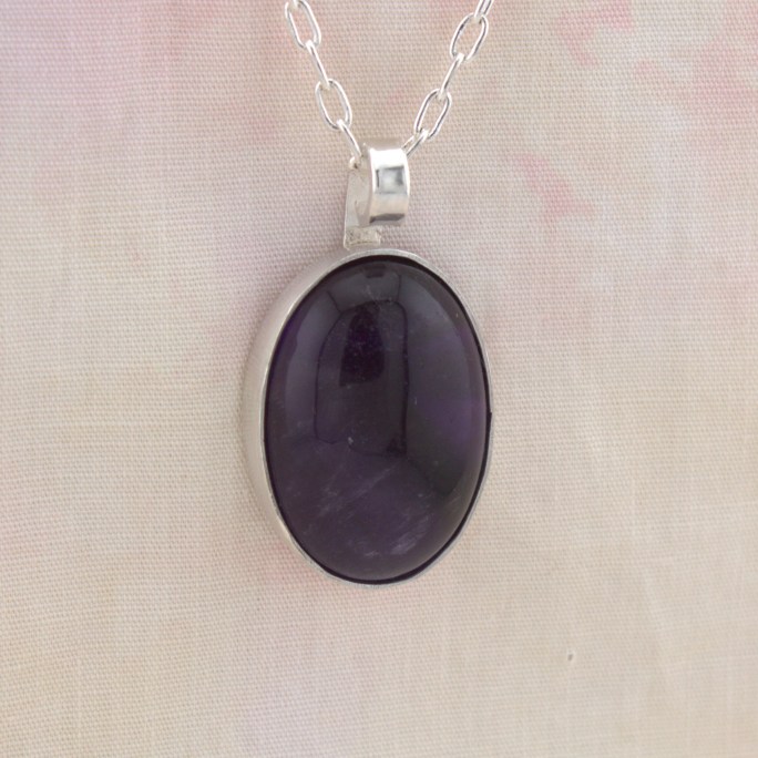amethyst pendant in sterling silver
