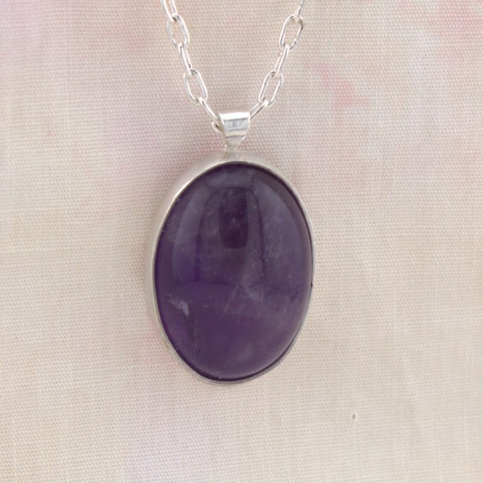 amethyst pendant in sterling silver
