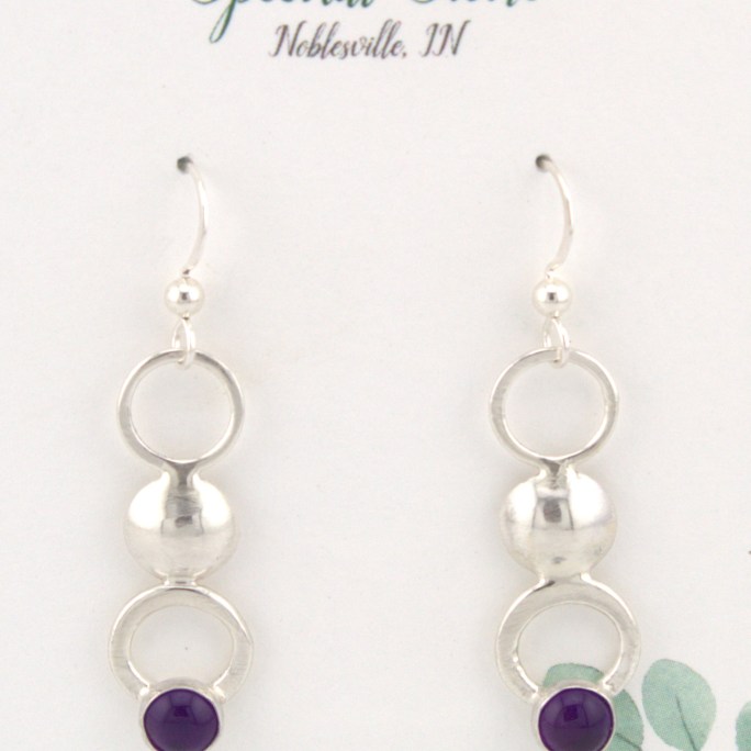 amethyst earrings in sterling silver