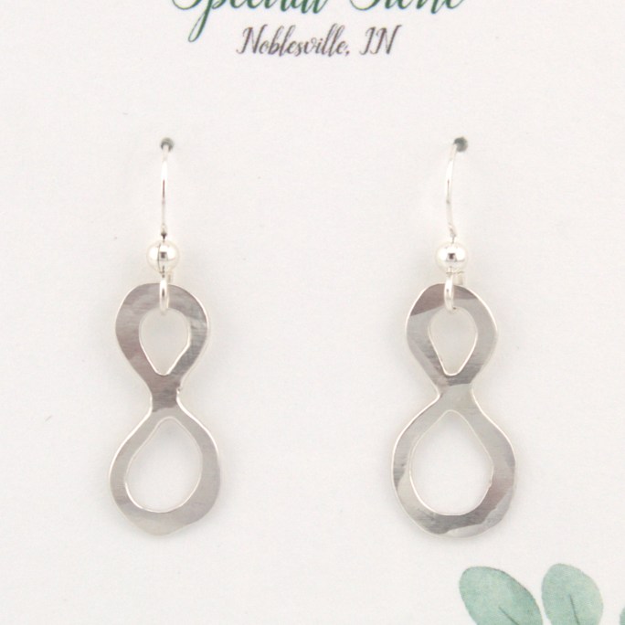 sterling silver earrings in infinity symbol