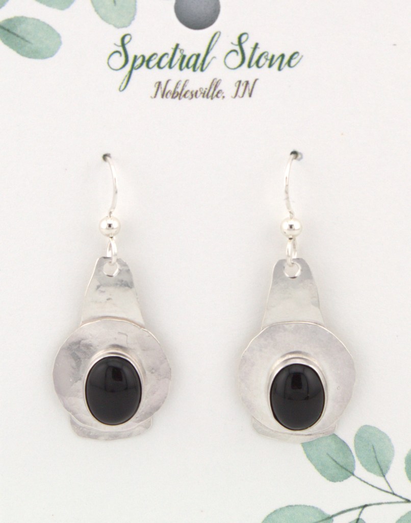 black onyx earrings in sterling silver