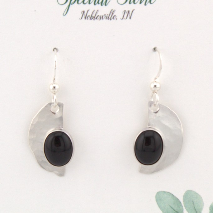 black onyx earrings in sterling silver