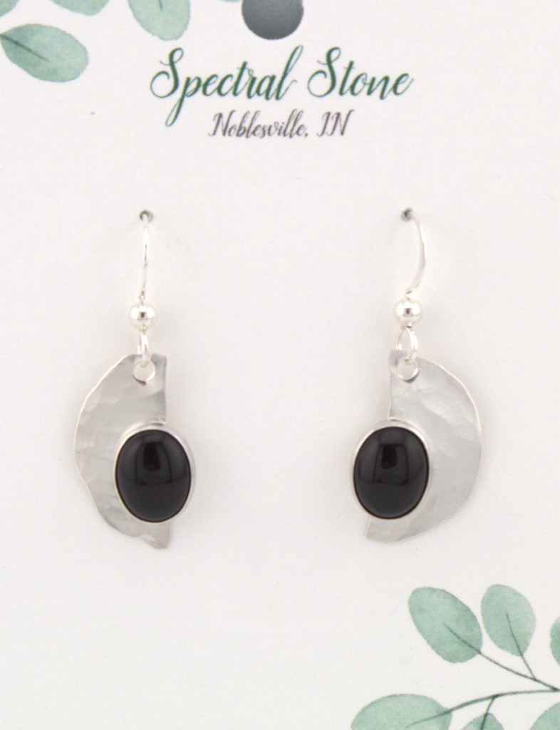 black onyx earrings in sterling silver