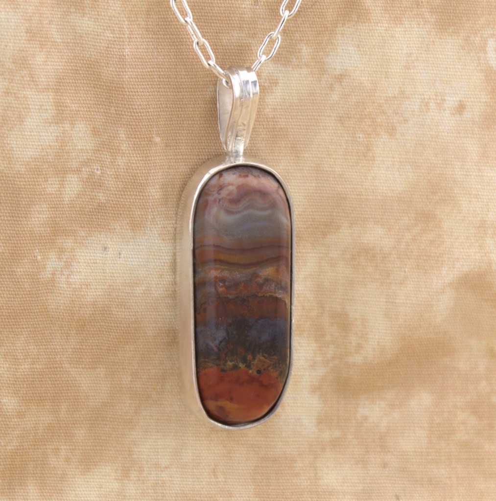 serape jasper pendant in sterling silver