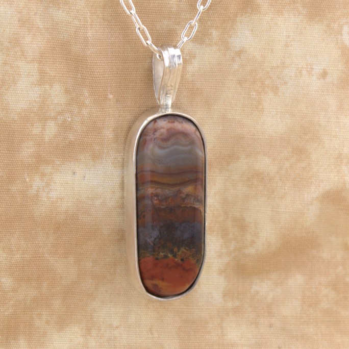 serape jasper pendant in sterling silver
