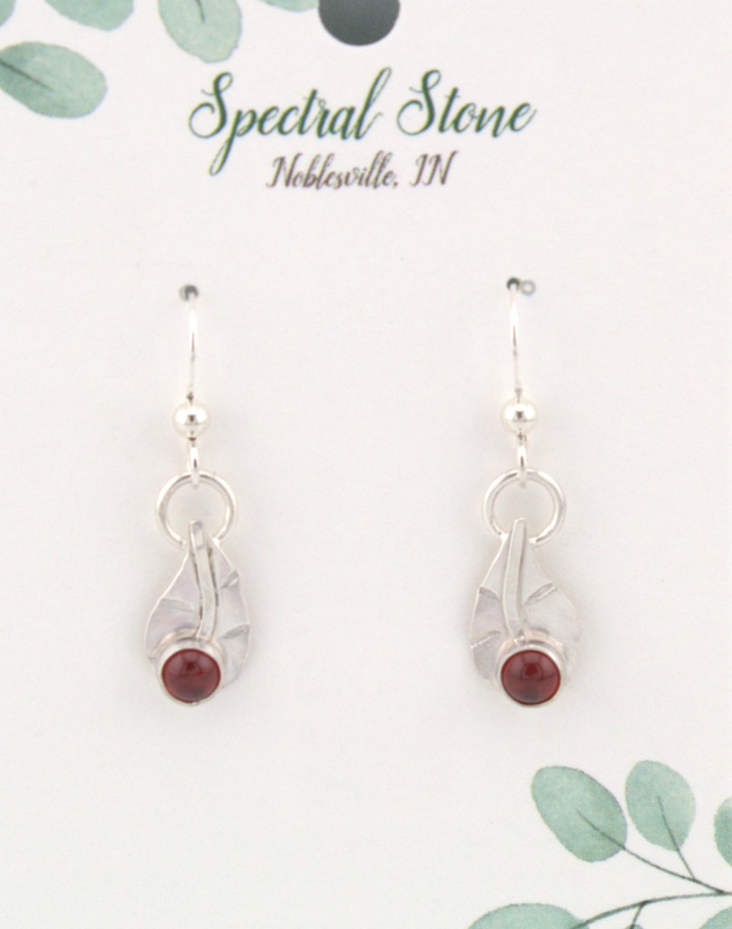 garnet earrings in sterling silver