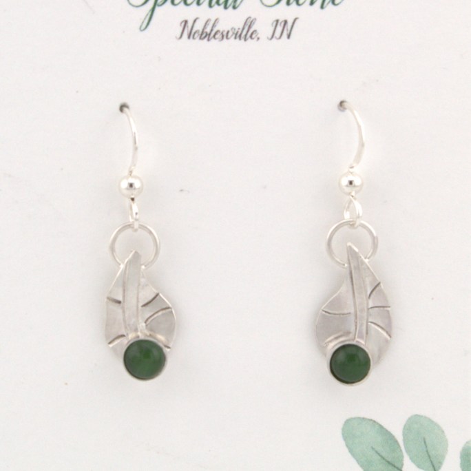 Jade earrings in sterling silver