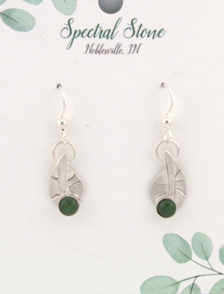 Jade earrings in sterling silver