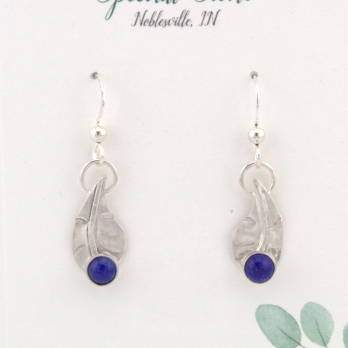 lapis lazuli earrings in sterling silver