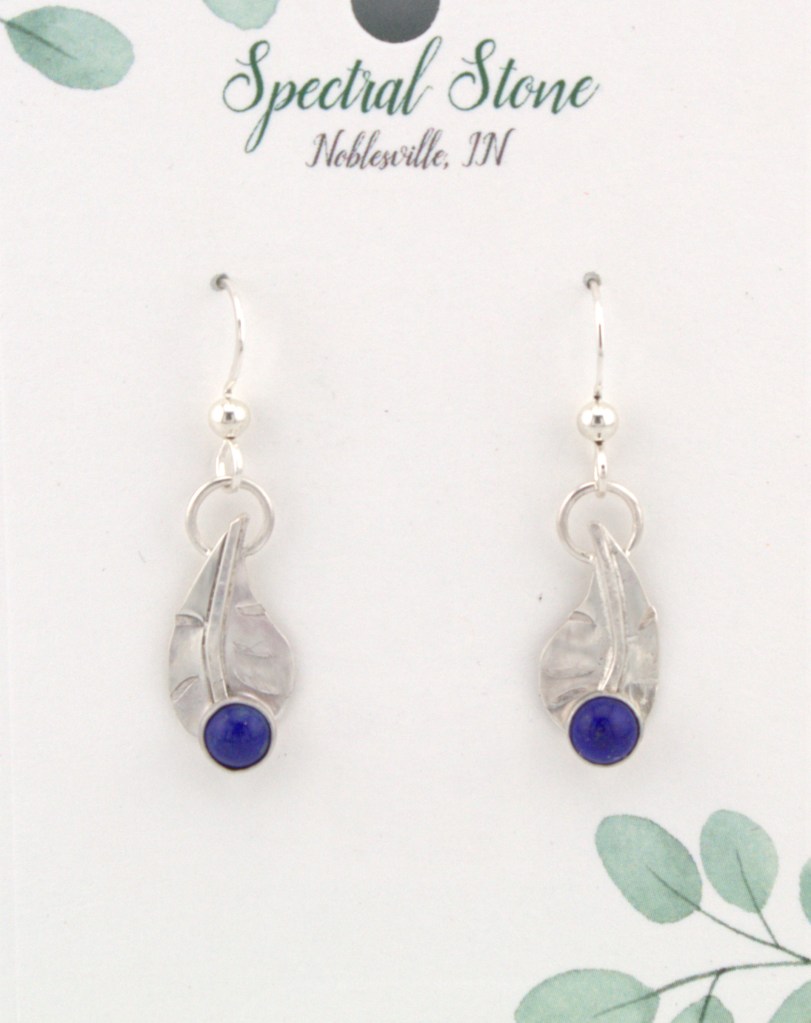 lapis lazuli earrings in sterling silver