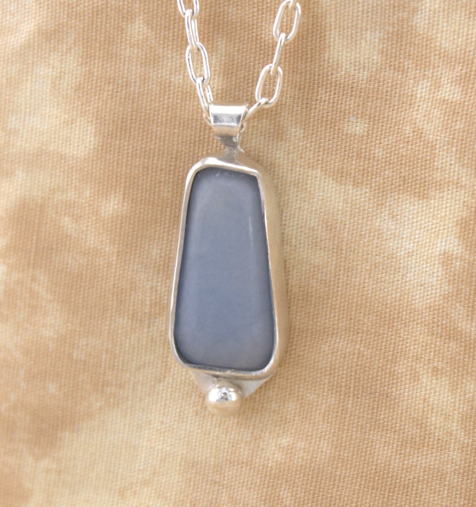 angelite pendant in sterling silver