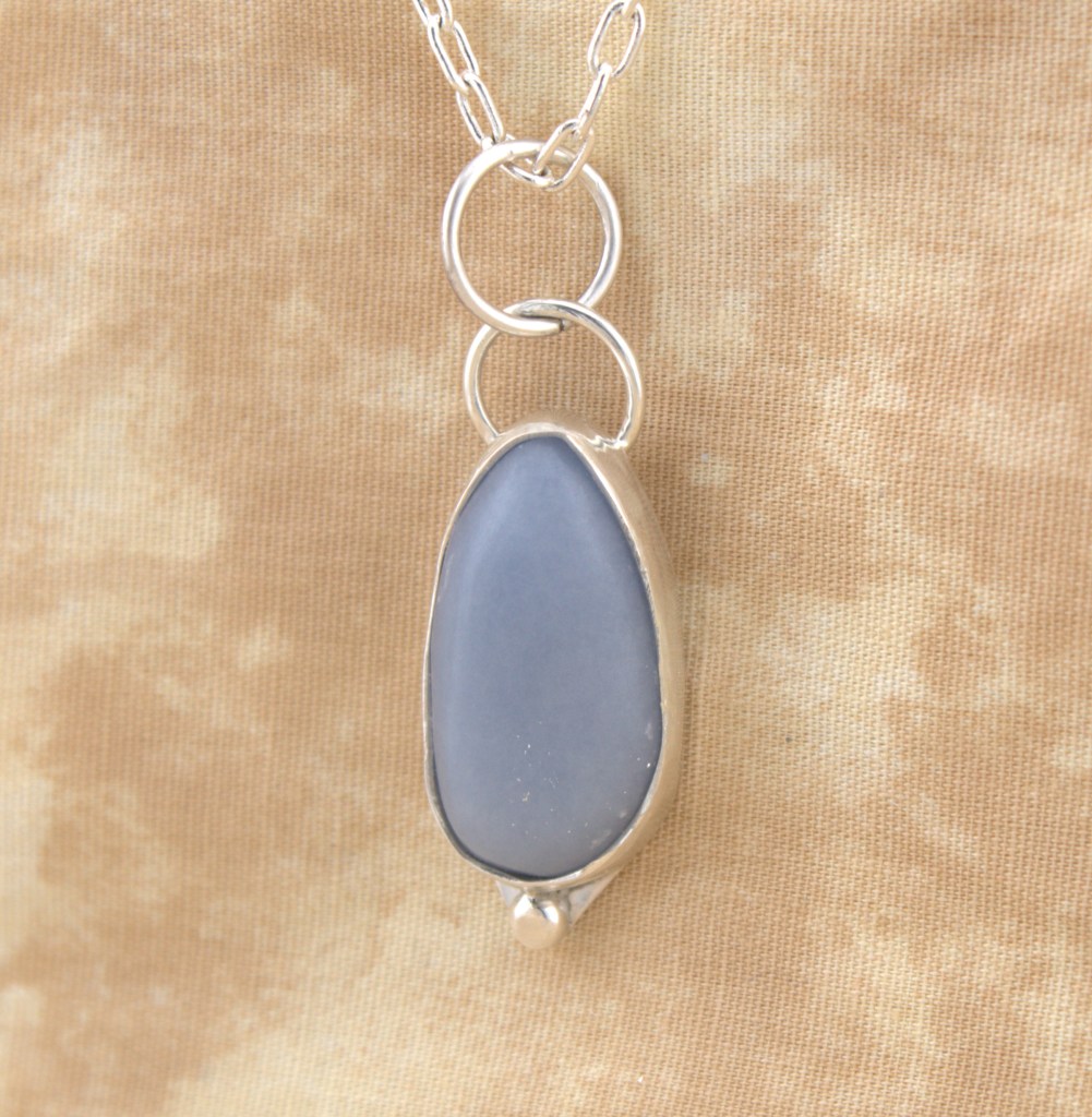 angelite pendant in sterling silver