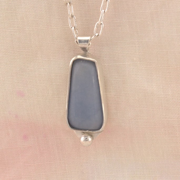 angelite pendant in sterling silver