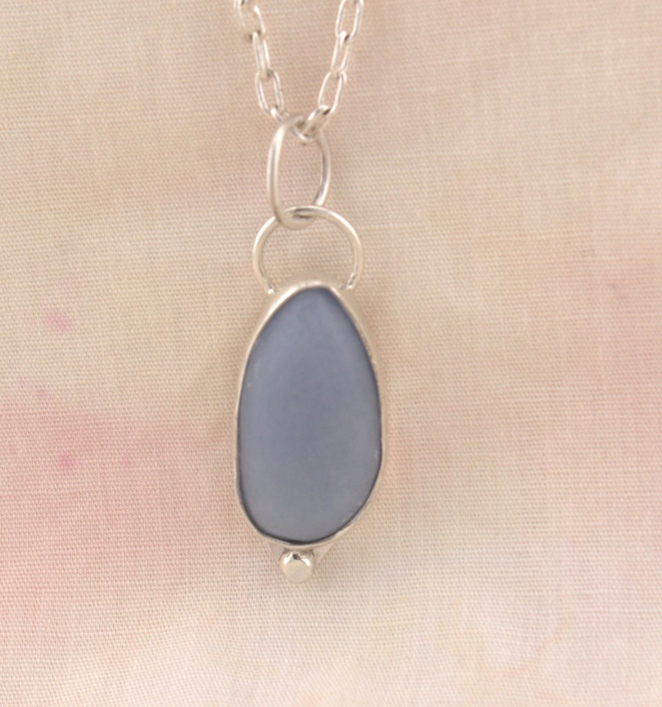 angelite pendant in sterling silver