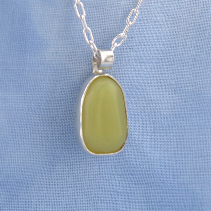 lemon jade pendant in sterling silver