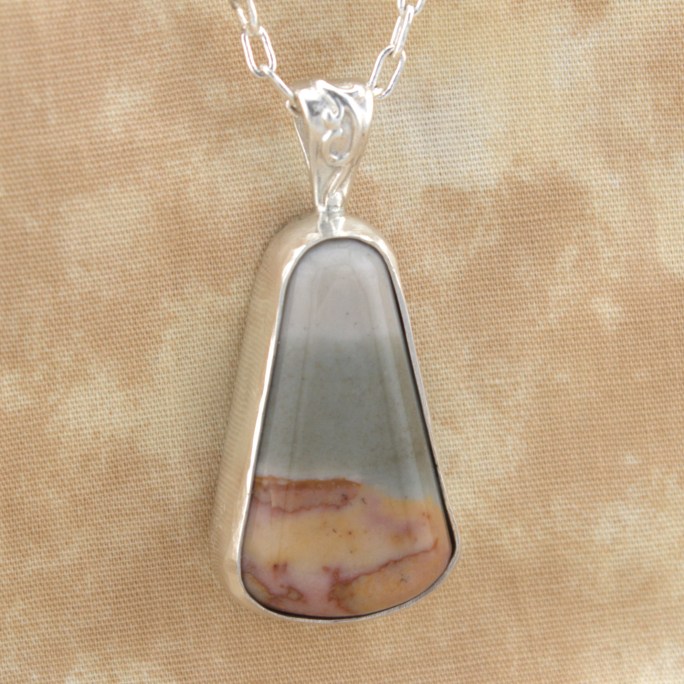 polychrome jasper pendant in sterling silver