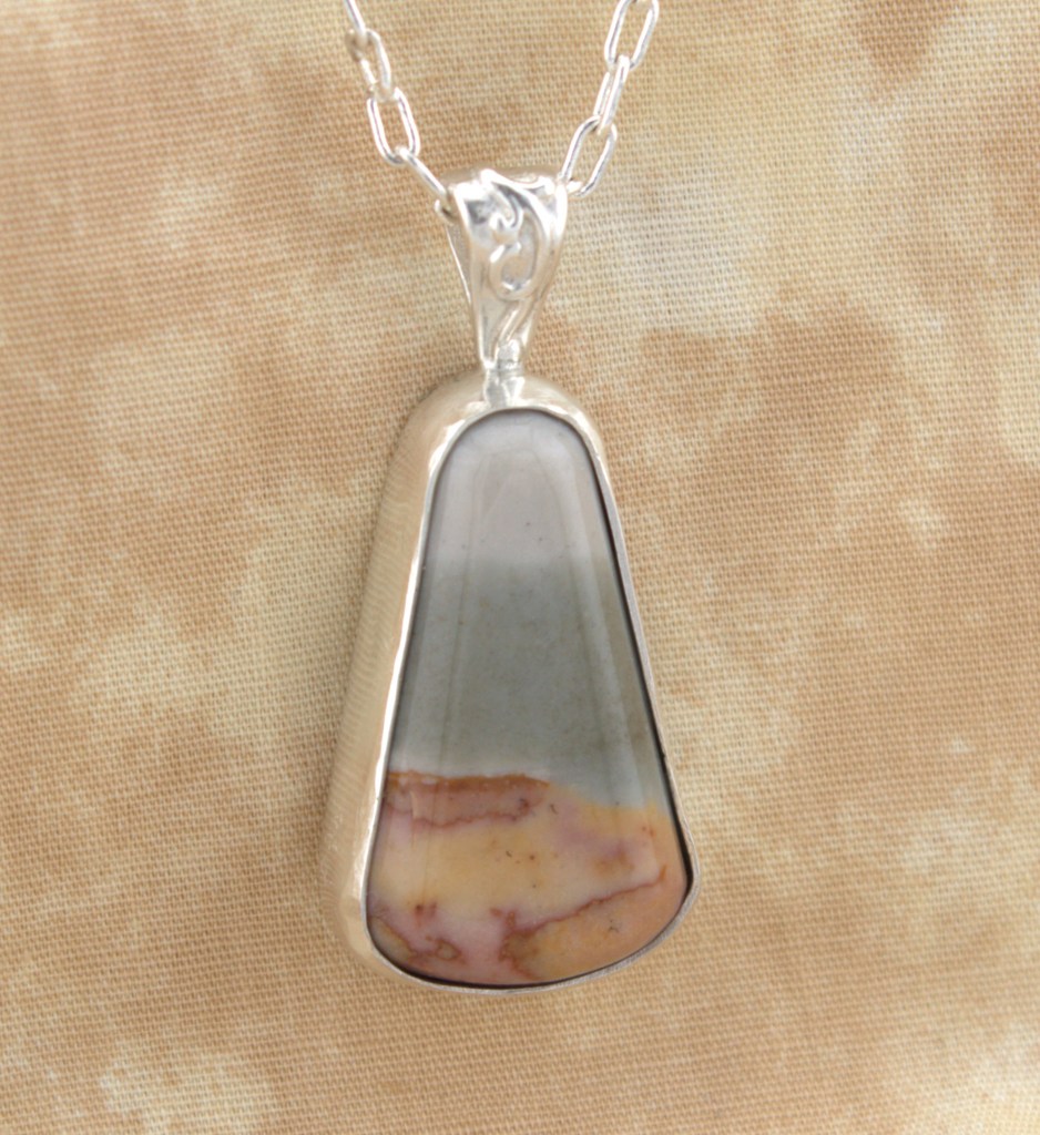 polychrome jasper pendant in sterling silver