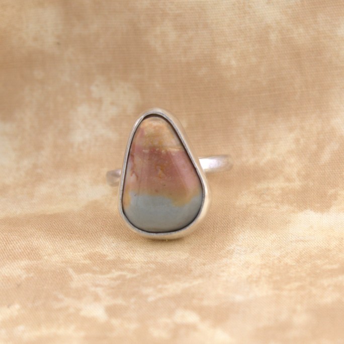polychrome jasper ring in sterling silver