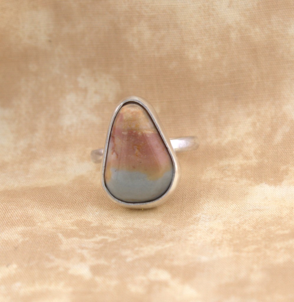 polychrome jasper ring in sterling silver