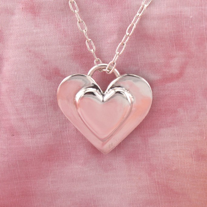 sterling silver cast heart pendant