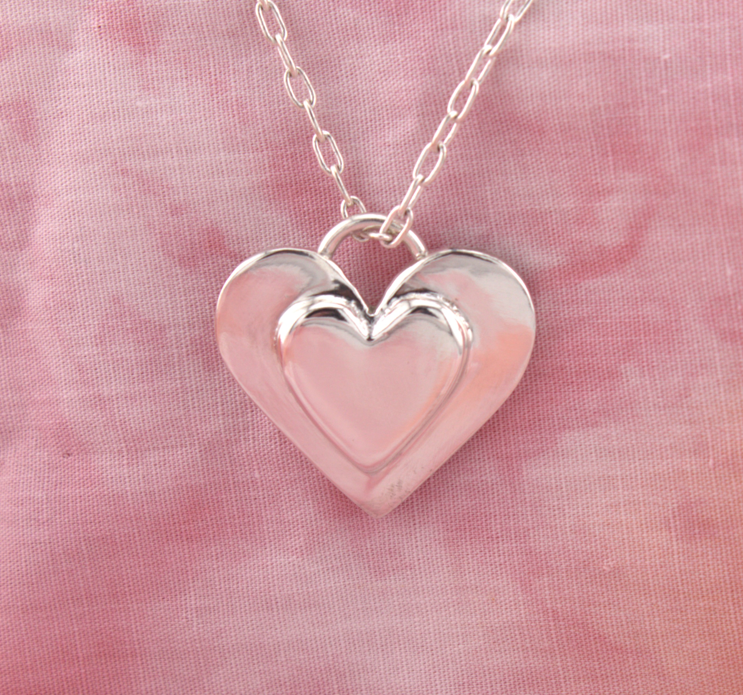 sterling silver cast heart pendant