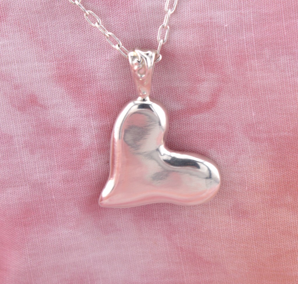 Sterling Silver cast heart pendant