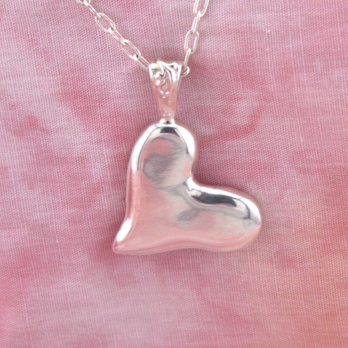Sterling Silver cast heart pendant