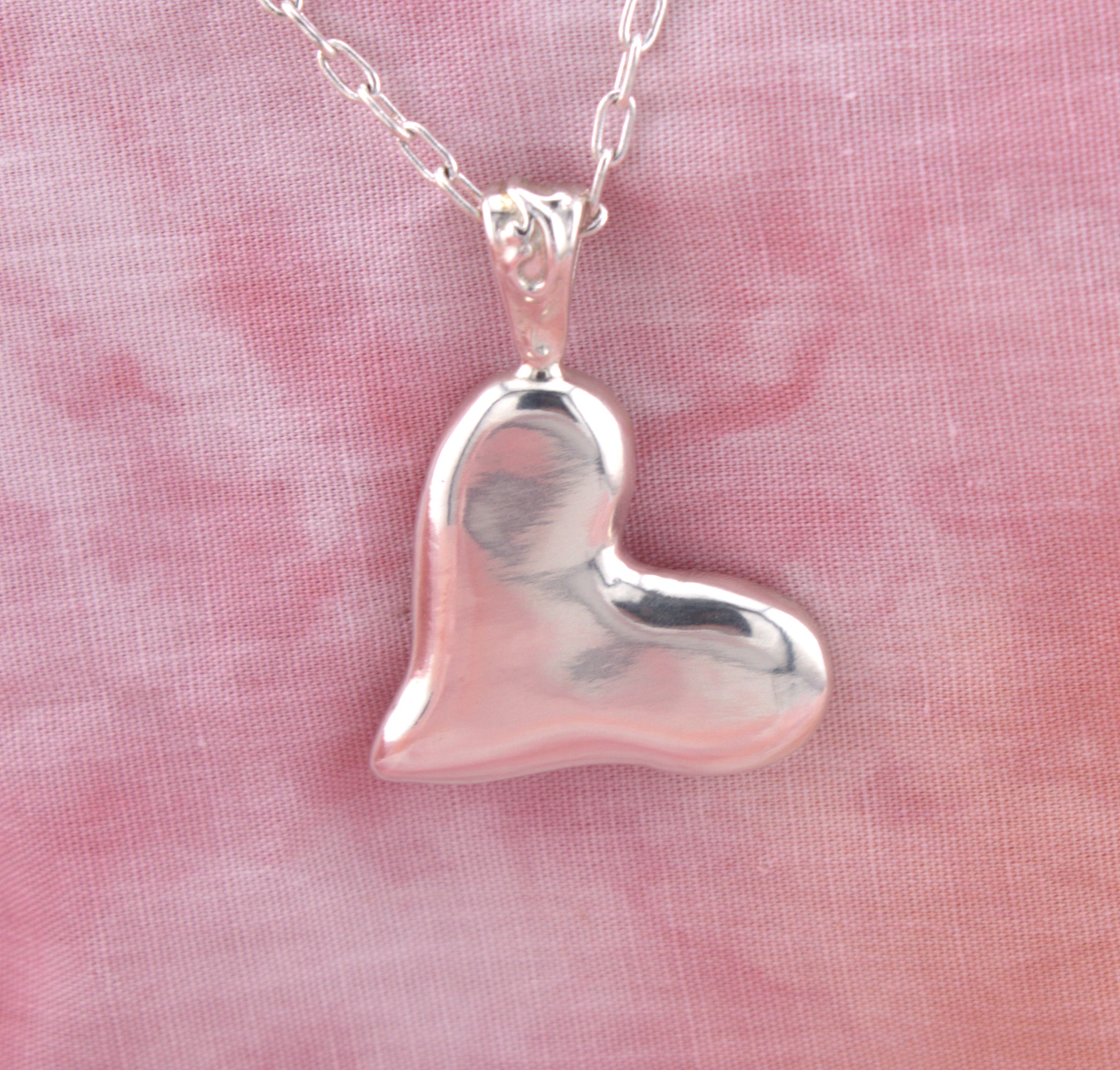 Sterling Silver cast heart pendant