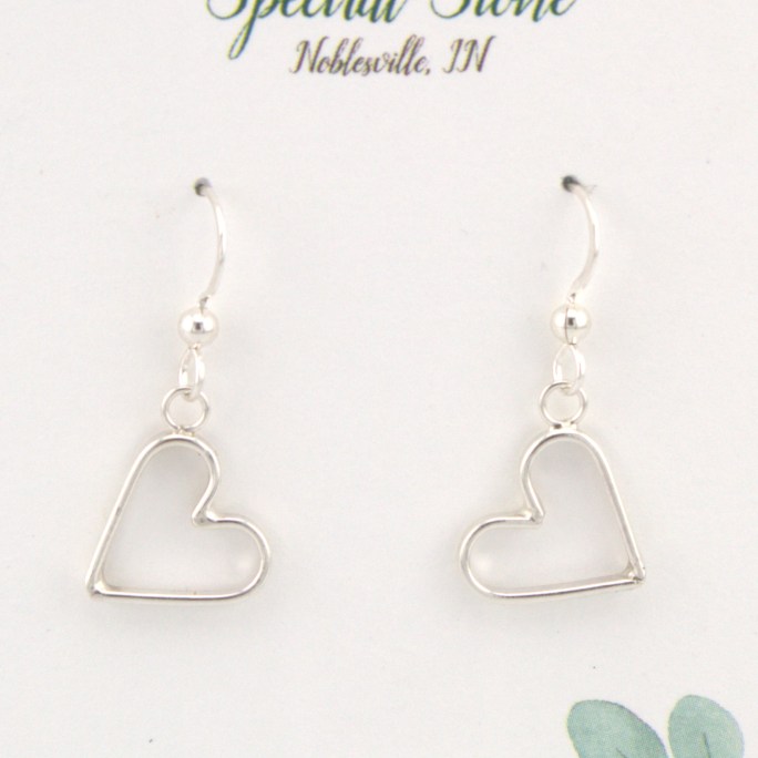 sterling silver dangle heart earrings