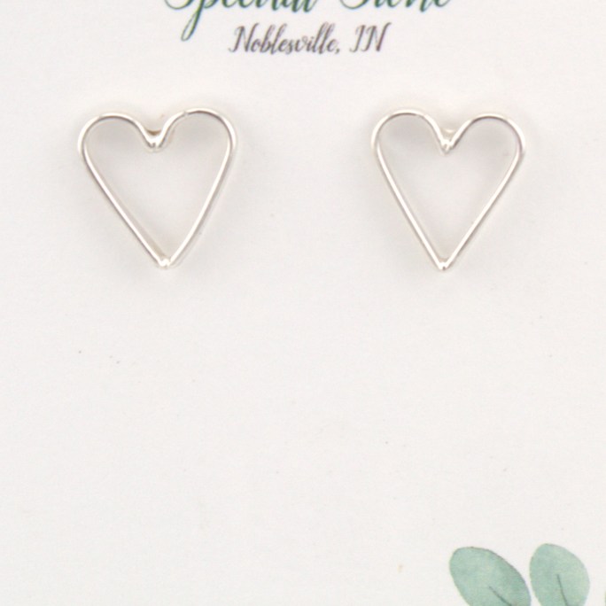 sterling silver post heart earrings