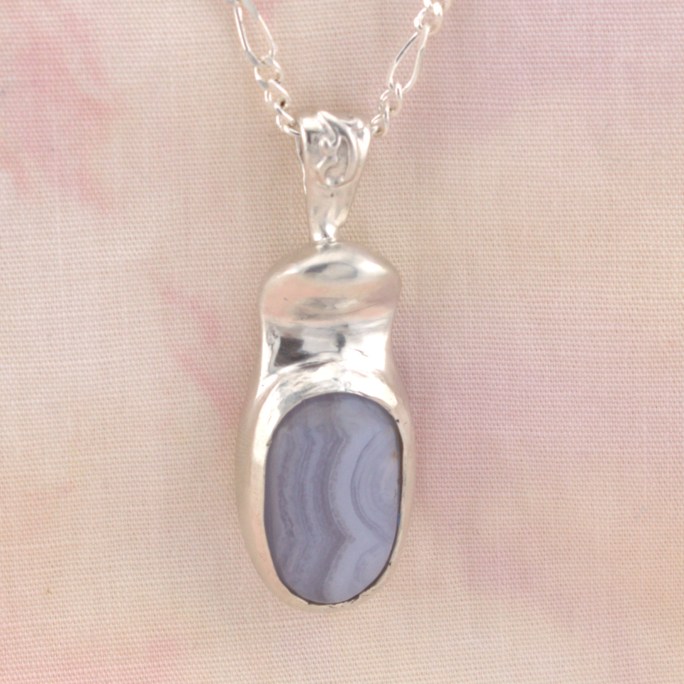 blue lace agate pendant