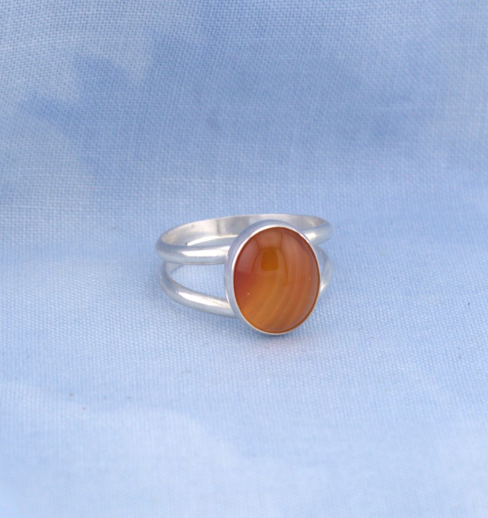 carnelian ring in sterling silver