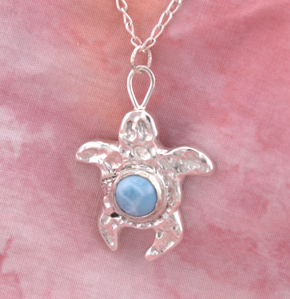 Larimar Turtle pendant
